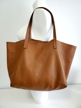 Kurt Geiger Brown Pebble Leather Tote with Double Handles